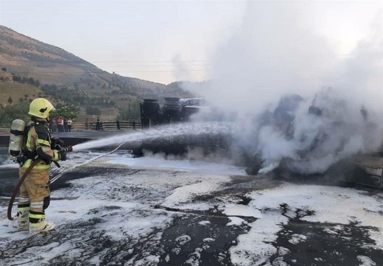 ۲ کشته و یک مصدوم در انفجار تانکر سوخت در کرمانشاه